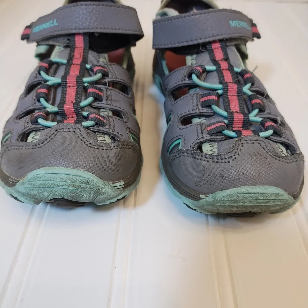 Merrell ML-Hydro H2O‎ Hiker Kids Grey Mint Pink Water Sandals Shoes 1M MC57961